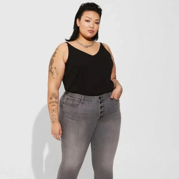 Torrid Stretch Challis Cami, Color Deep Black Size 0X - Picture 1 of 13